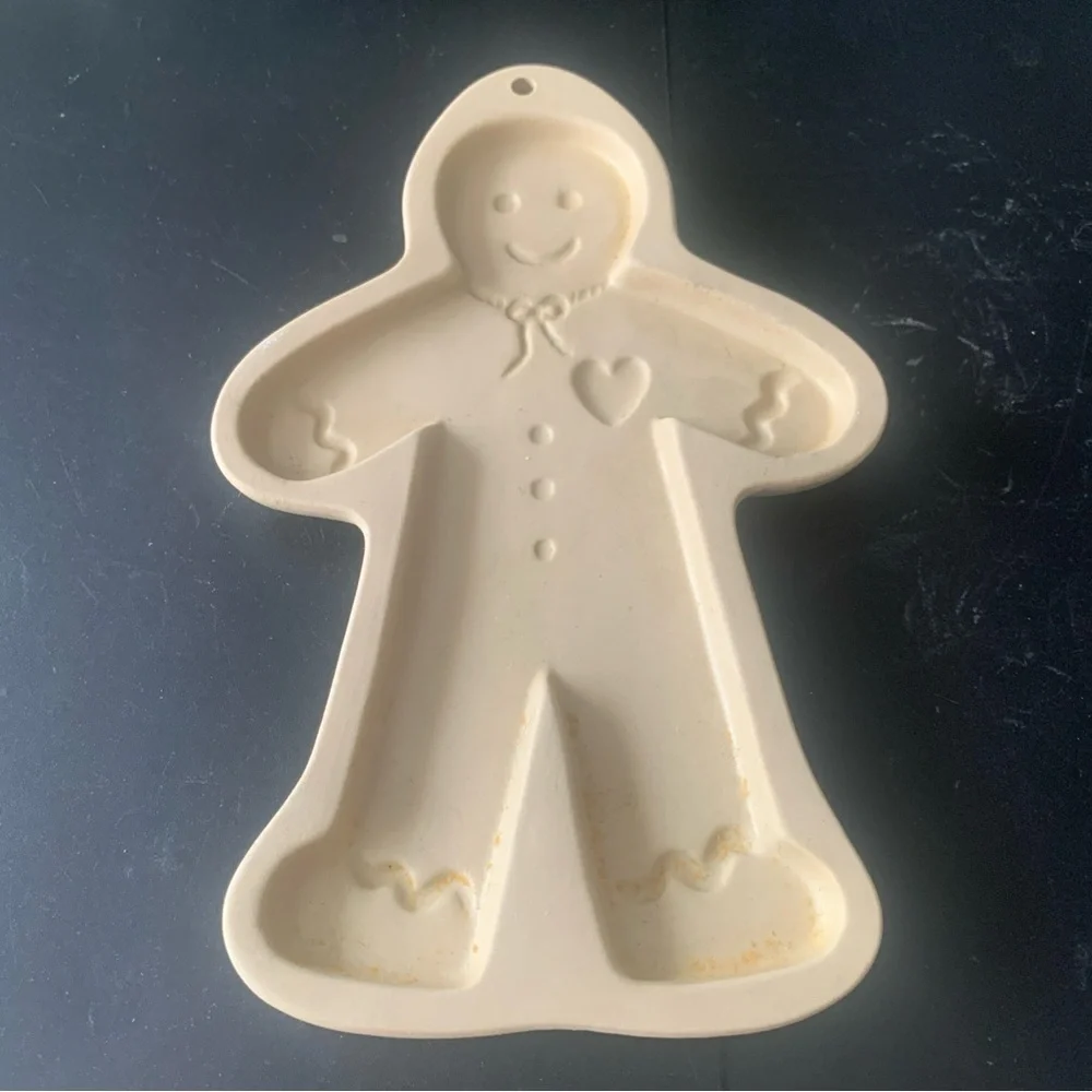 Vintage Brown Bag Cookie Art Stoneware 1992 Hill Design Craft Mold Gingerbread